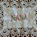 Nana Machine Embroidered Floral Doily | Grandma Gift | 16x12" White Lace