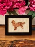 Golden Retriever Machine Embroidered Art | Framed Dog Breed Décor