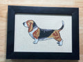 Basset Hound Machine Embroidered Art | Framed Dog Breed Décor