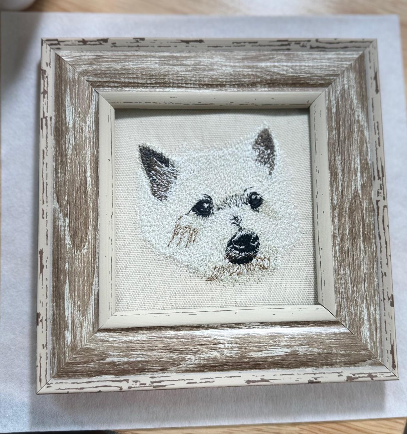 Cairn Terrier Machine Embroidered Art | Framed Dog Breed Décor
