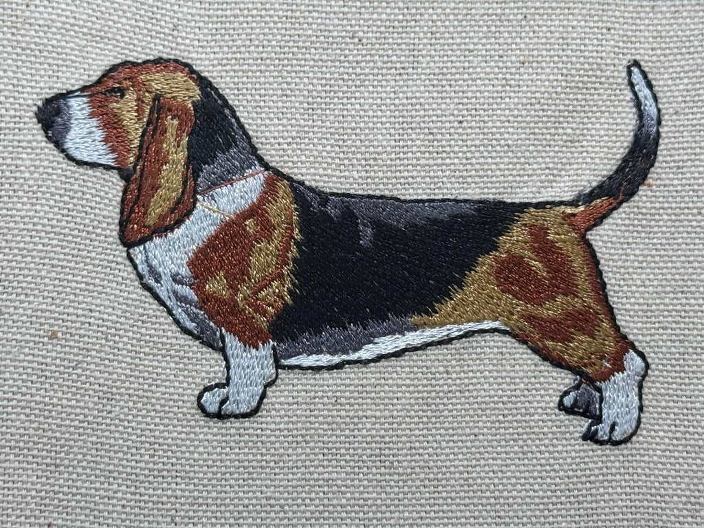 Basset Hound Machine Embroidered Art | Framed Dog Breed Décor