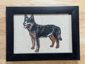 Blue Heeler Australian Cattle Dog Machine Embroidered Framed Art | Tabletop Decor