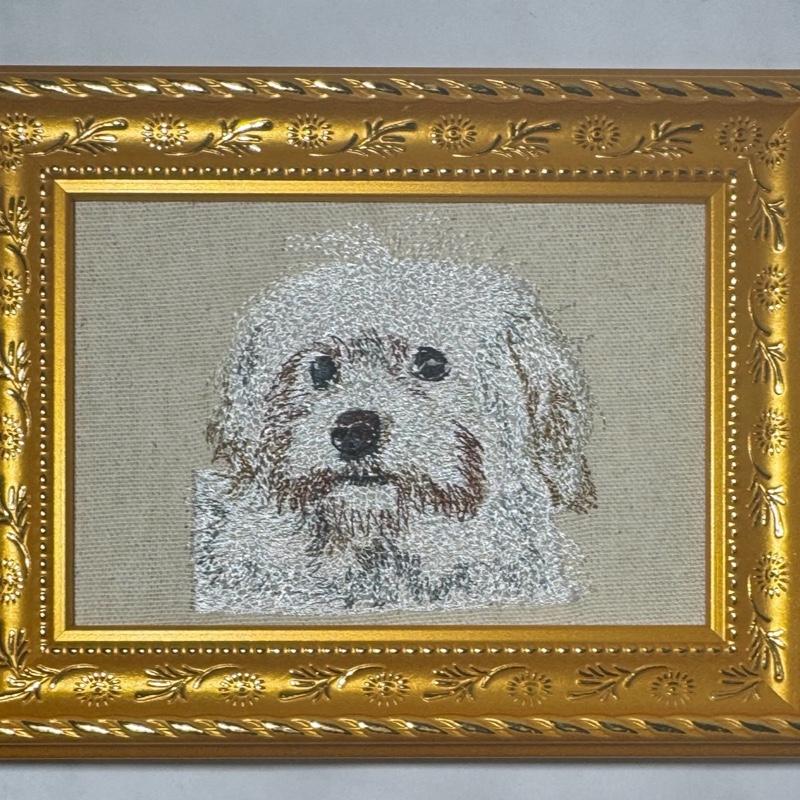 Maltese Machine Embroidered Art | Framed Dog Breed Décor