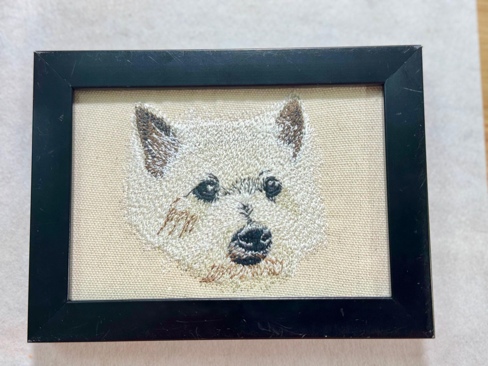 Cairn Terrier Machine Embroidered Art | Framed Dog Breed Décor
