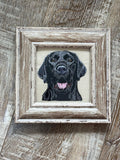 Black Labrador Retriever Machine Embroidered Art No. 3 | Framed Dog Breed Décor