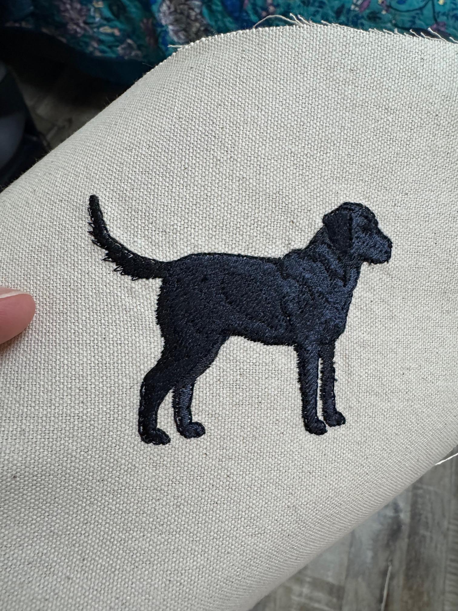 Black Labrador Retriever Machine Embroidered Art No. 2 | Framed Dog Breed Décor