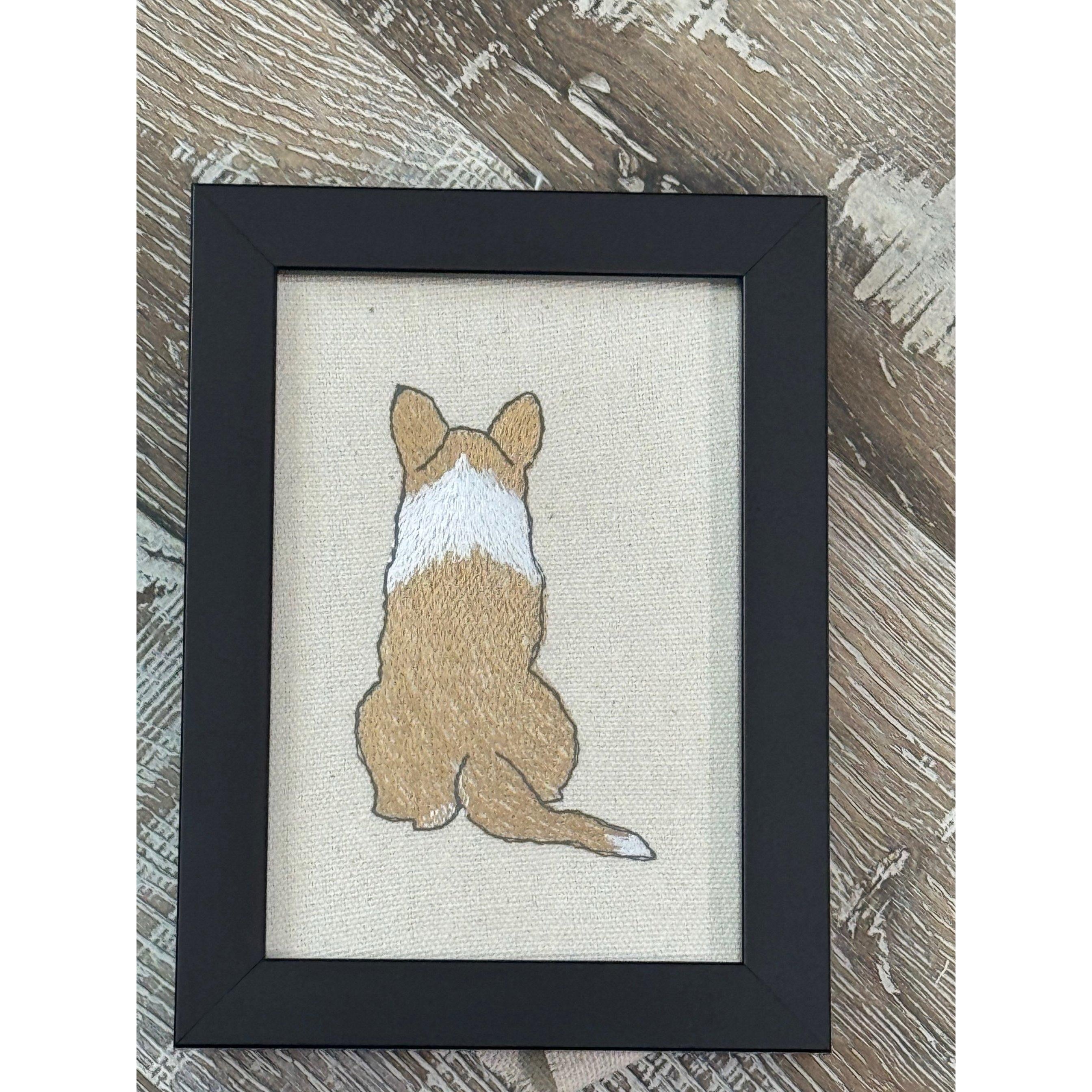 Corgi — Machine Embroidered Framed Art | Tabletop Decor