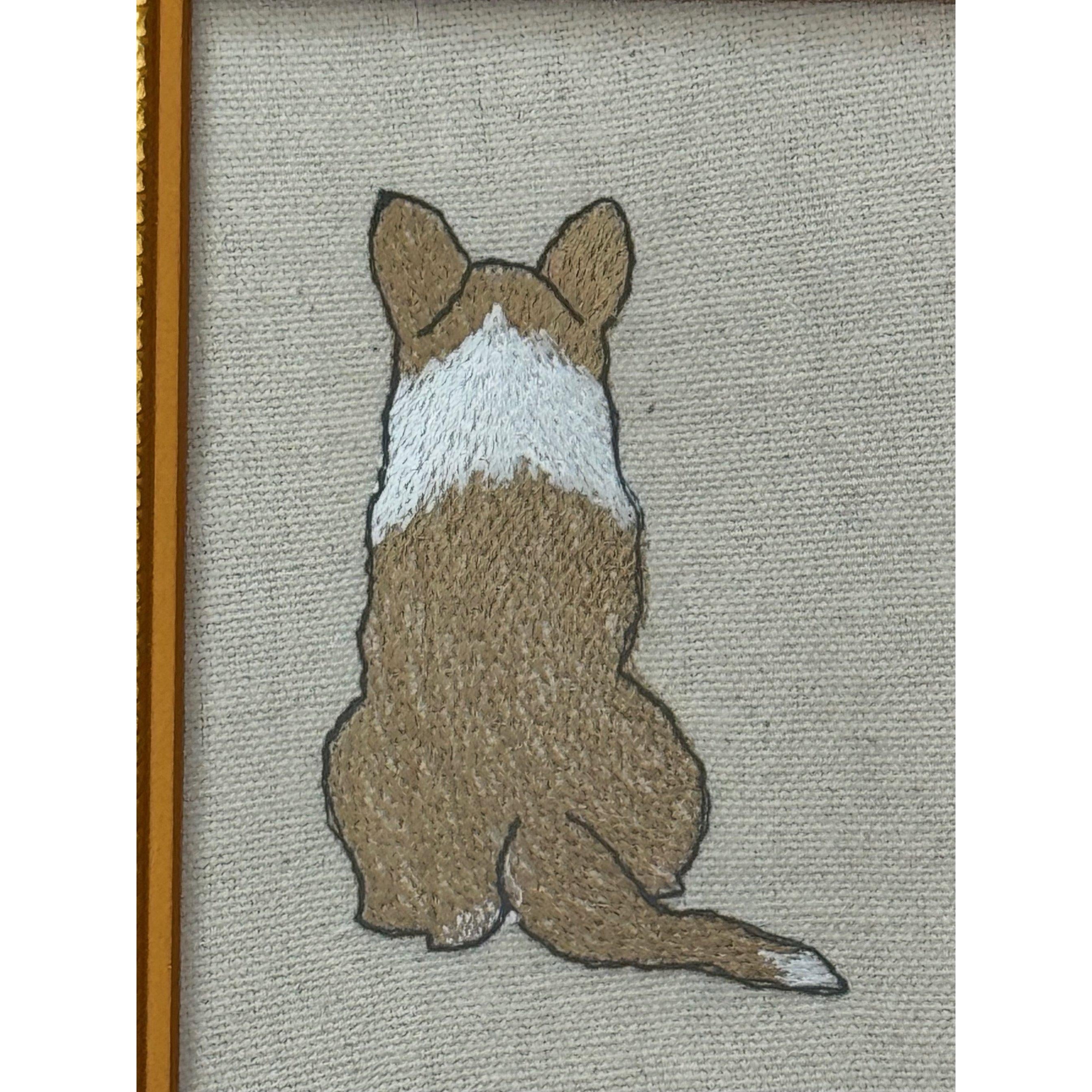 Corgi — Machine Embroidered Framed Art | Tabletop Decor