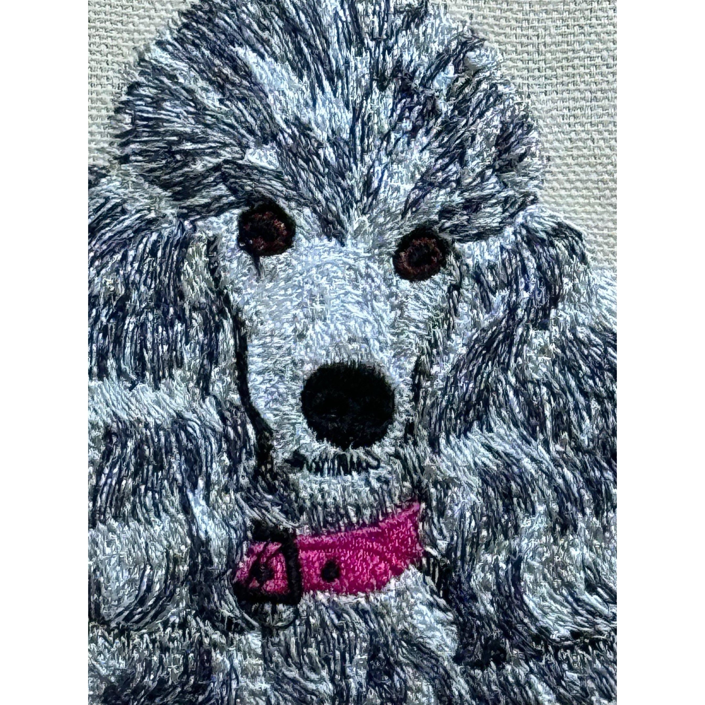 Poodle — Machine Embroidered Framed Art | Tabletop Decor