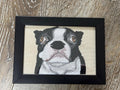 Boston Terrier — Machine Embroidered Framed Art | Tabletop Decor