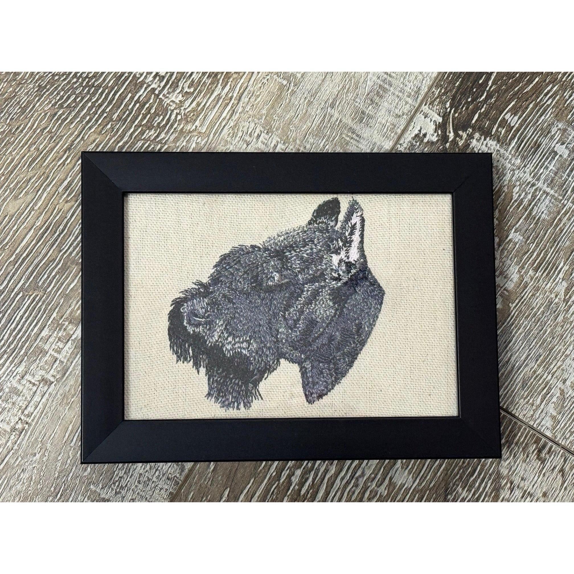 Giant Schnauzer machine embroidered with your choice of frame!