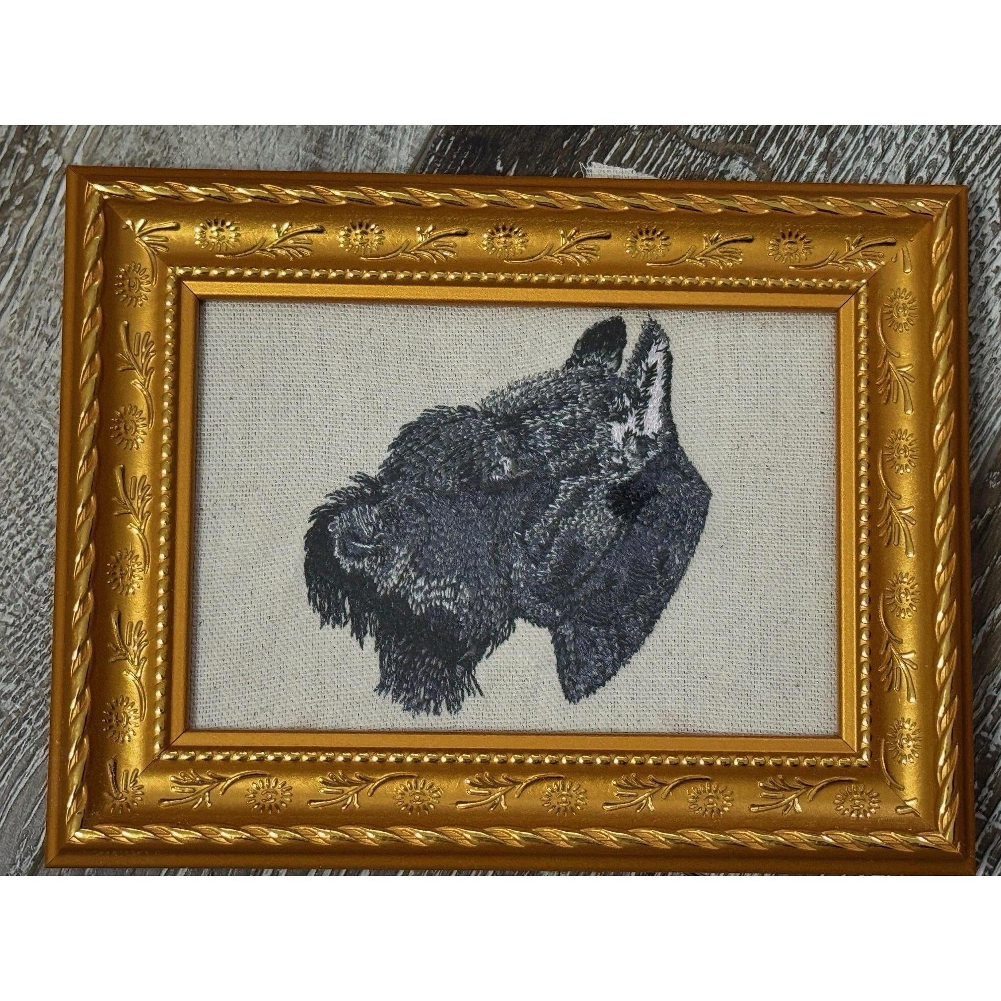Giant Schnauzer machine embroidered with your choice of frame!