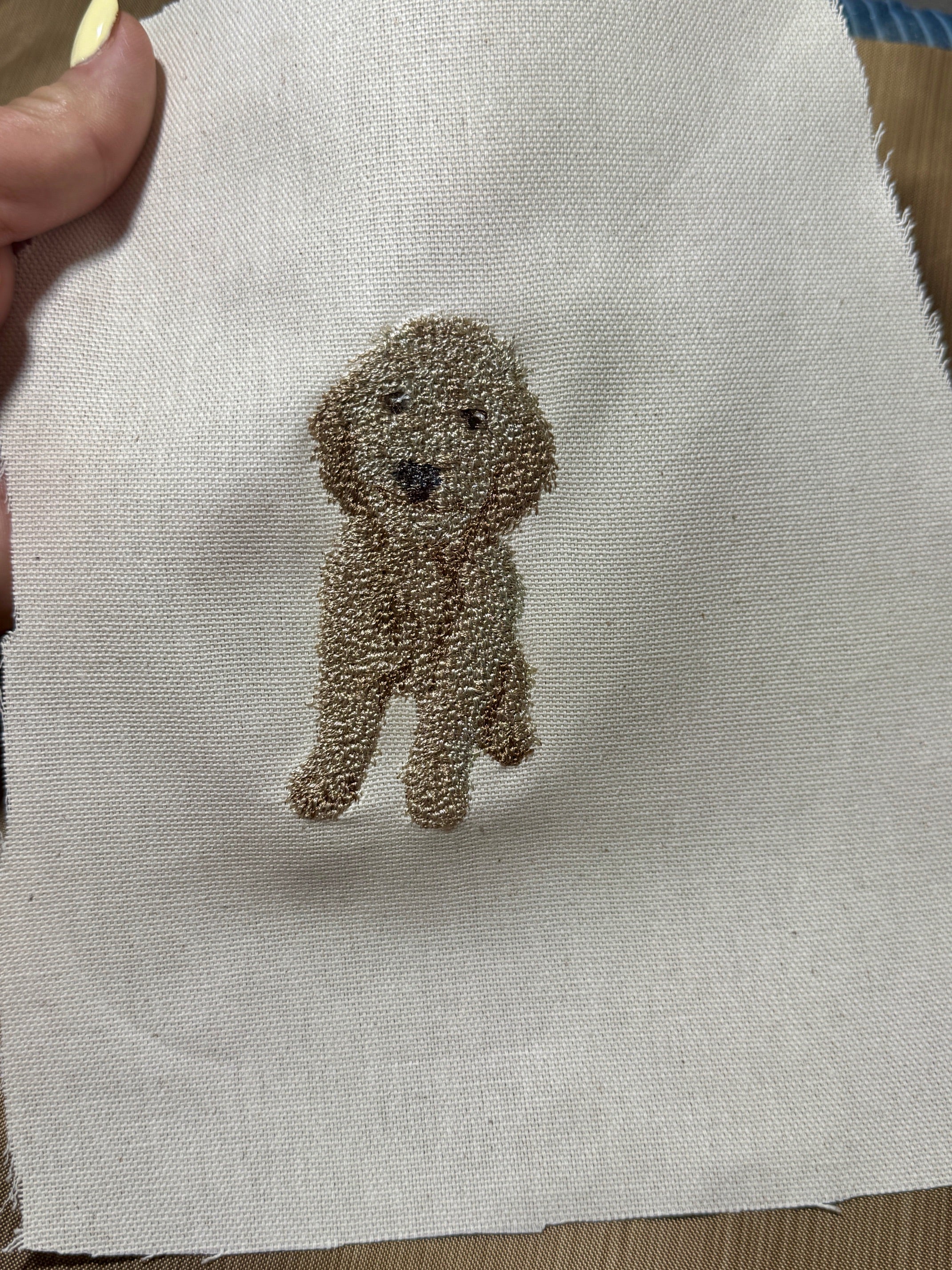 Goldendoodle Machine Embroidered Framed Art | Tabletop Decor