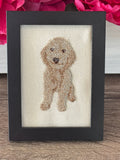 Goldendoodle Machine Embroidered Framed Art | Tabletop Decor