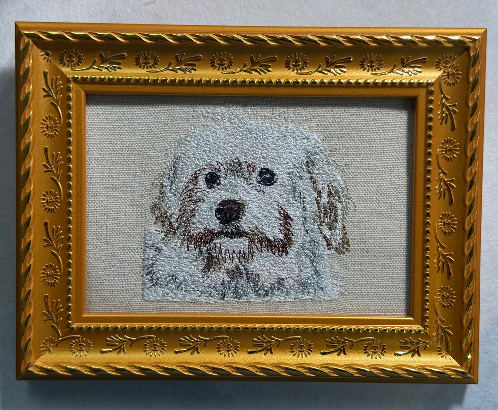 Havanese Machine Embroidered Framed Art | Tabletop Decor