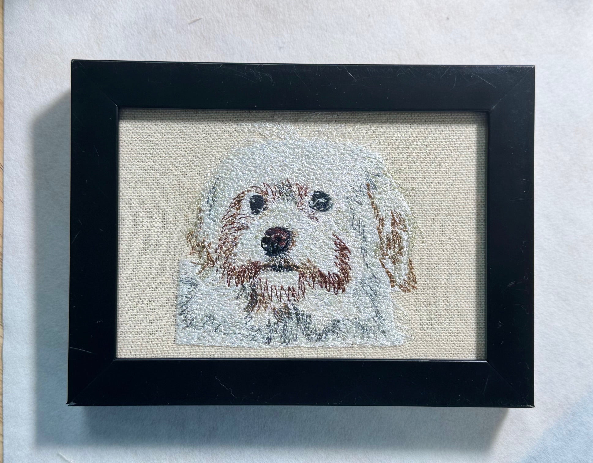 Havanese Machine Embroidered Framed Art | Tabletop Decor