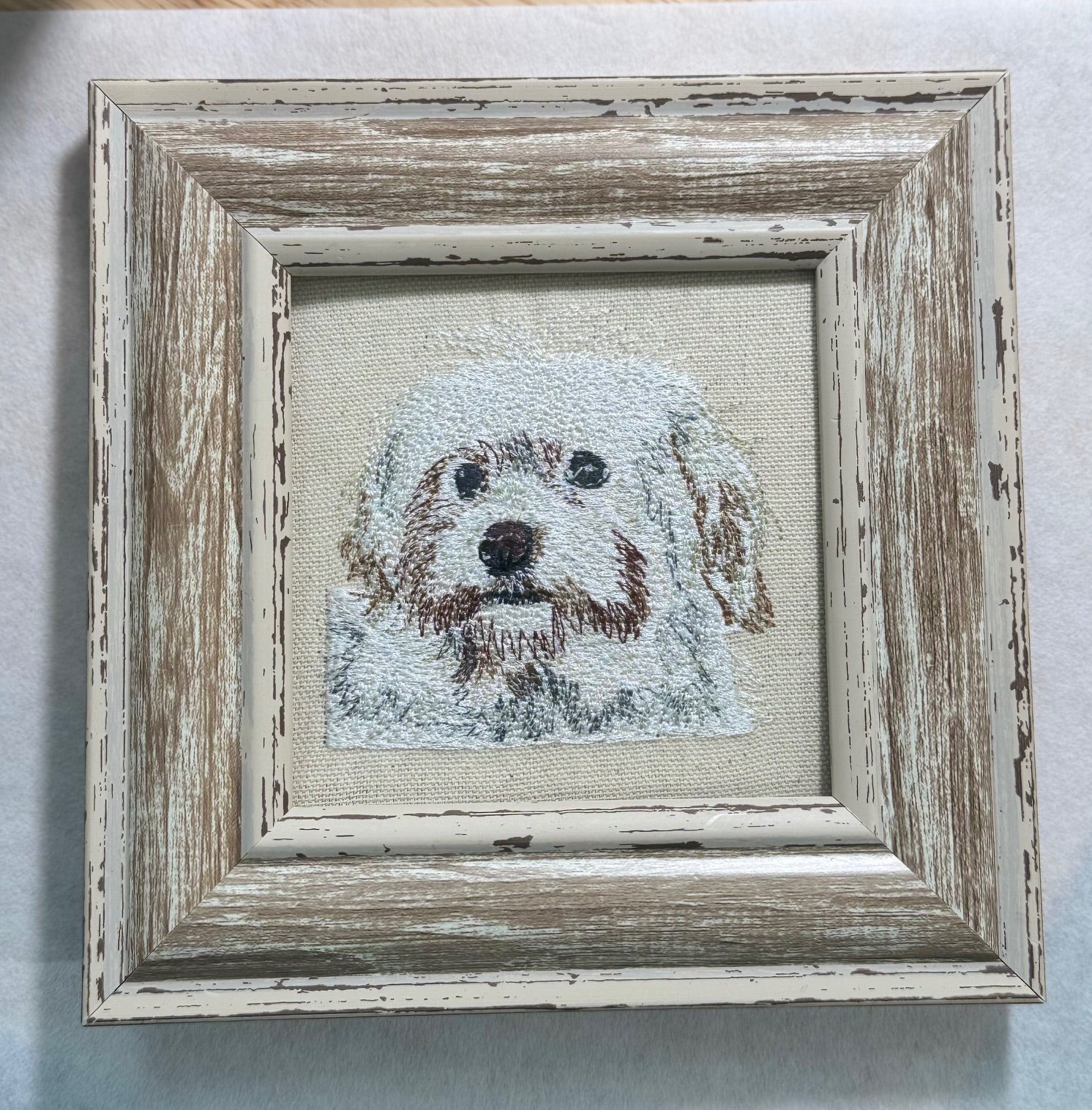 Havanese Machine Embroidered Framed Art | Tabletop Decor