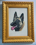 Belgian Malinois Machine Embroidered Framed Art No. 2 | Tabletop Decor