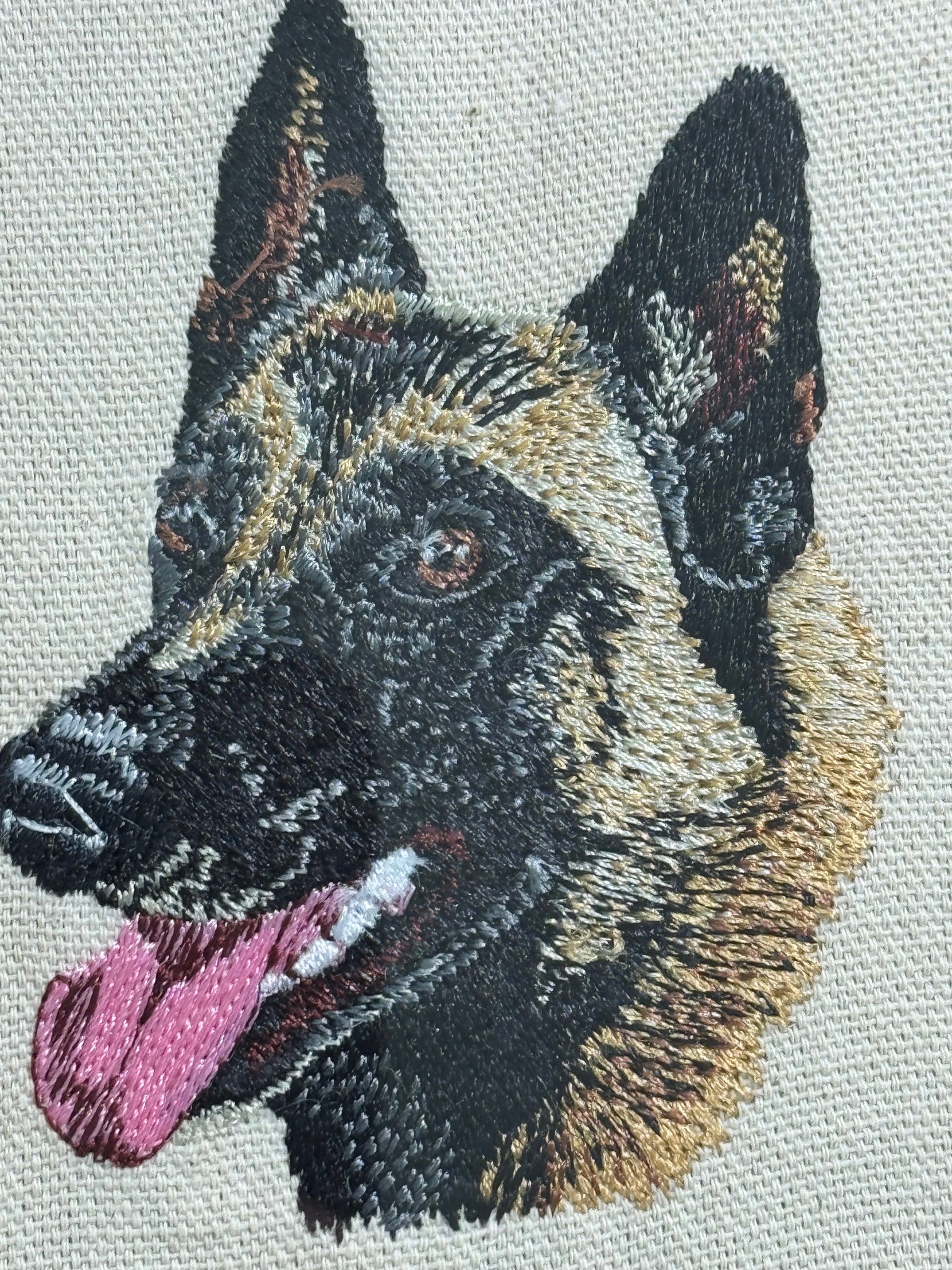 Belgian Malinois Machine Embroidered Framed Art No. 2 | Tabletop Decor