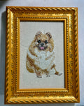 Pomeranian Machine Embroidered Framed Art | Tabletop Decor