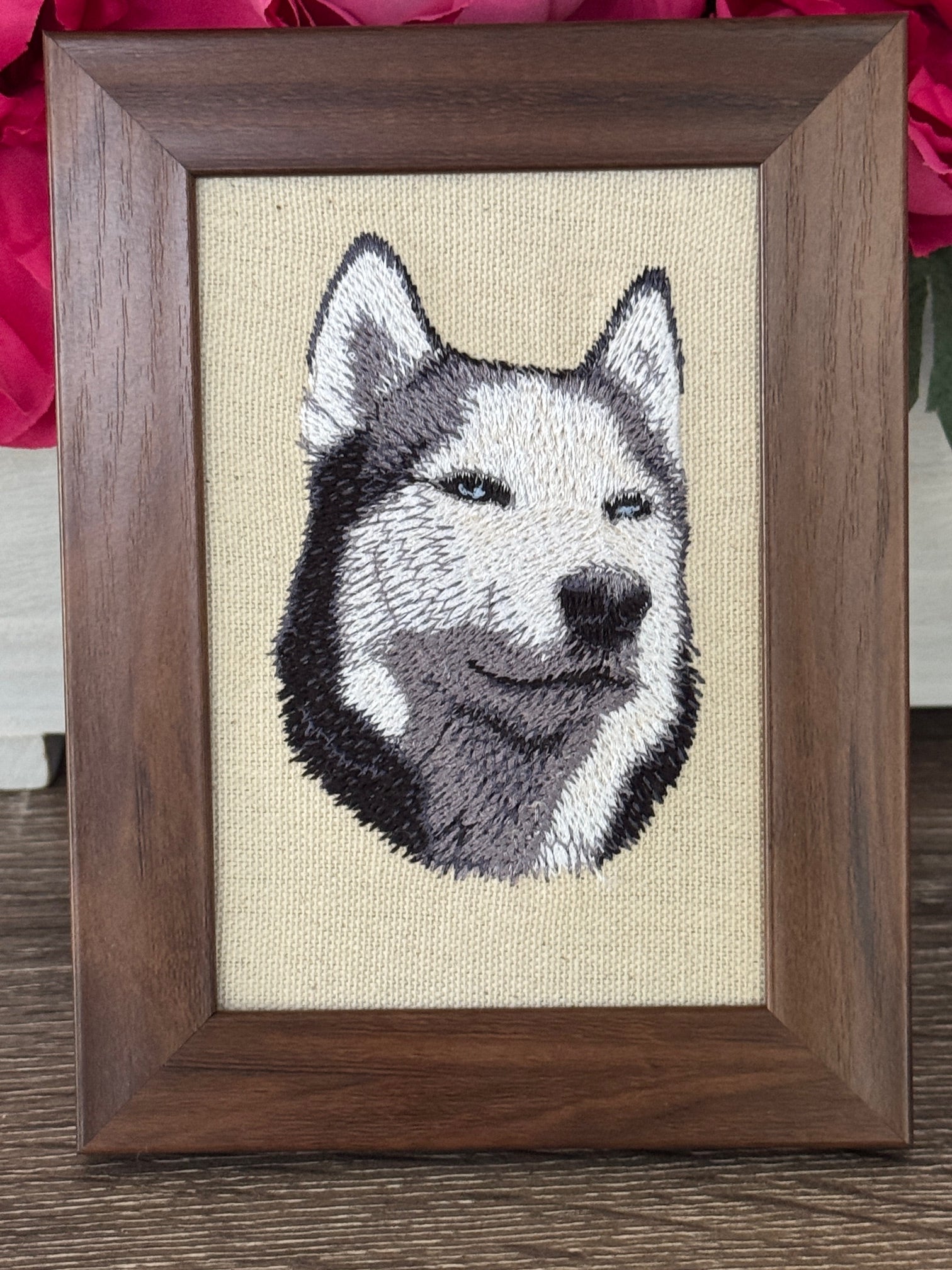 Husky Machine Embroidered Framed Art No. 2 | Tabletop Decor