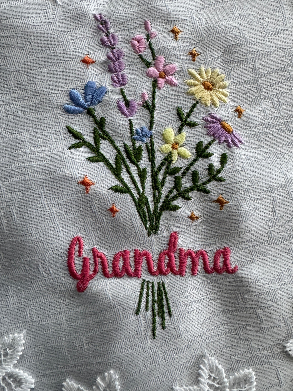 Grandma Machine Embroidered Doily