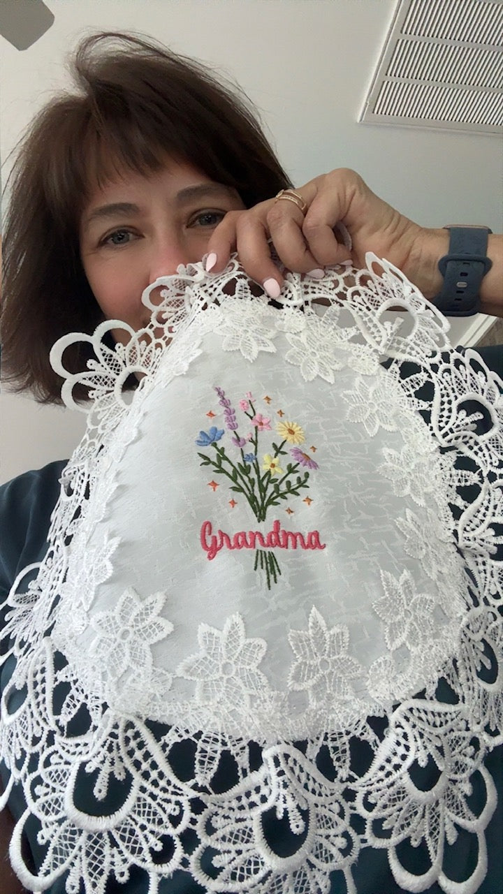 Grandma Machine Embroidered Doily
