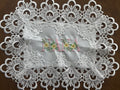 'NANA' Machine Embroidered White Doily