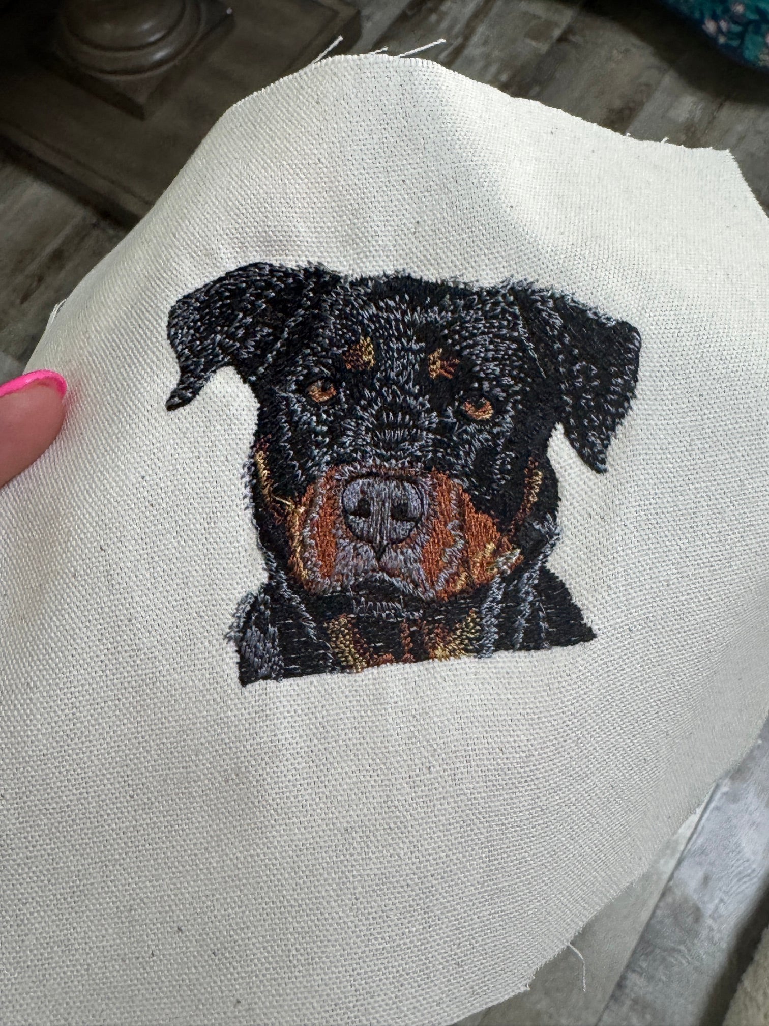 Rottweiler Machine Embroidered Art