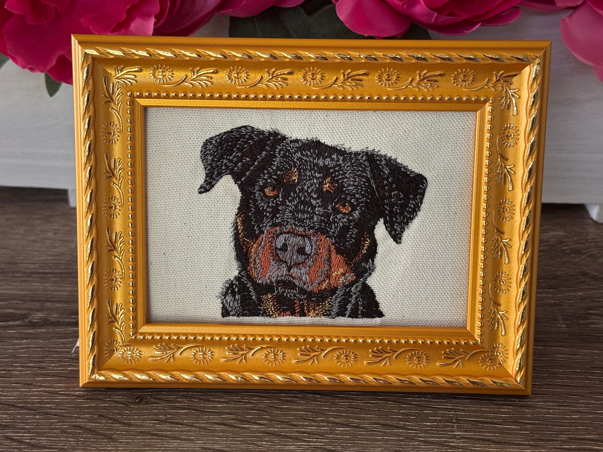 Rottweiler Machine Embroidered Art