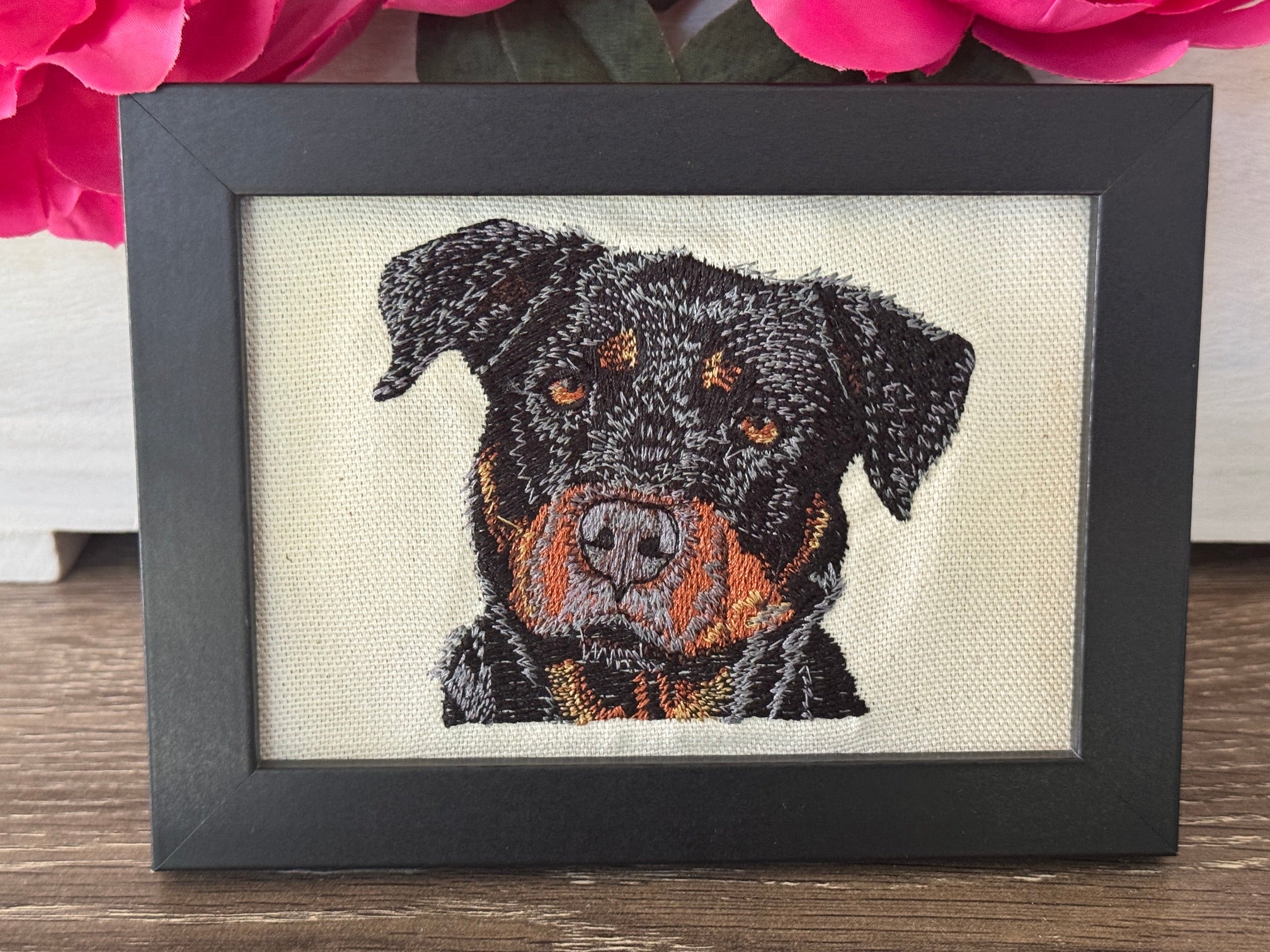Rottweiler Machine Embroidered Art
