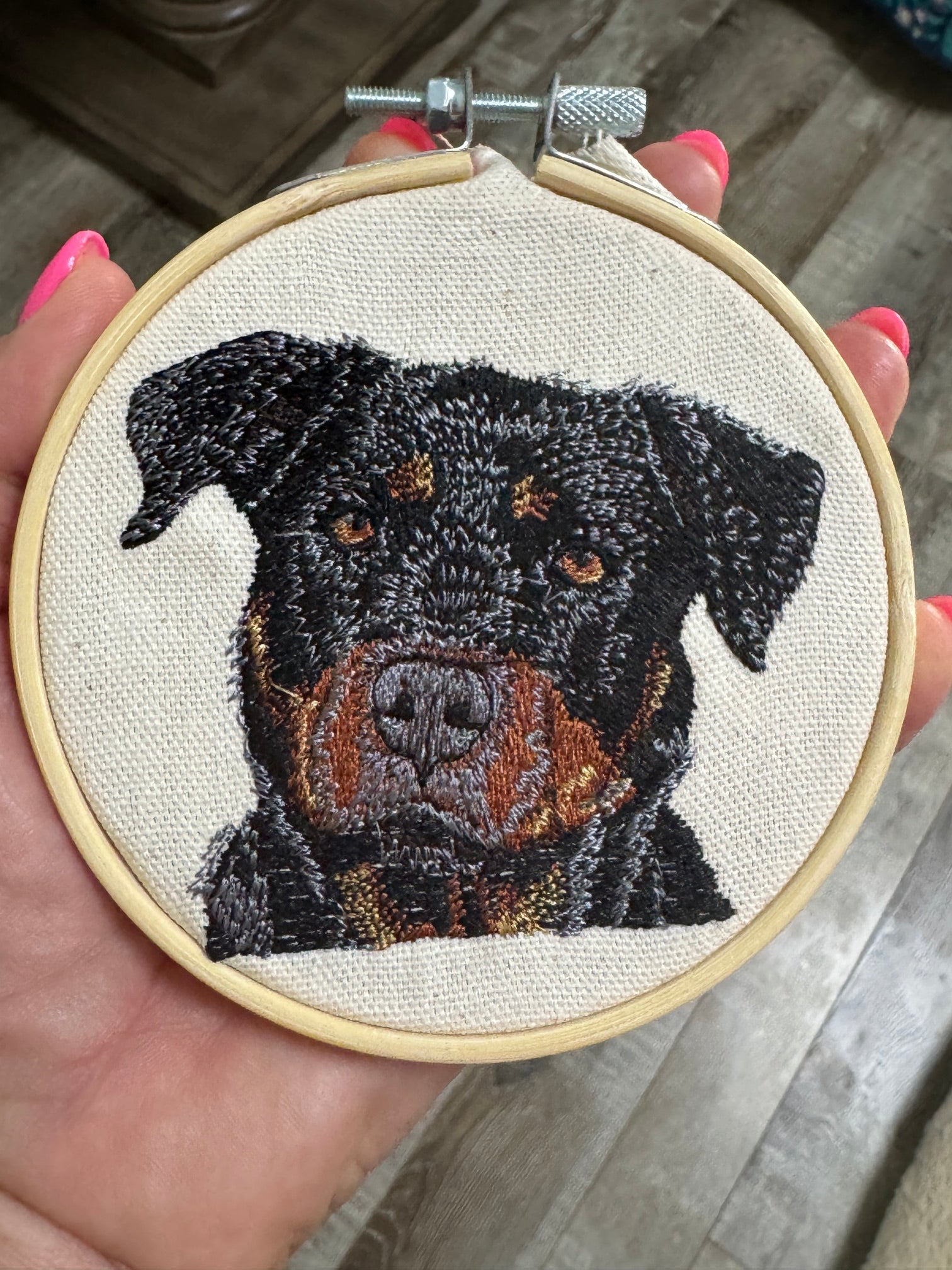 Rottweiler Machine Embroidered Art