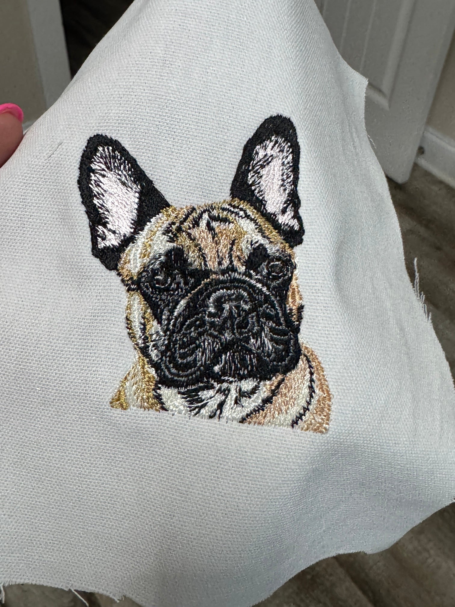 French Bulldog Machine Embroidered Art