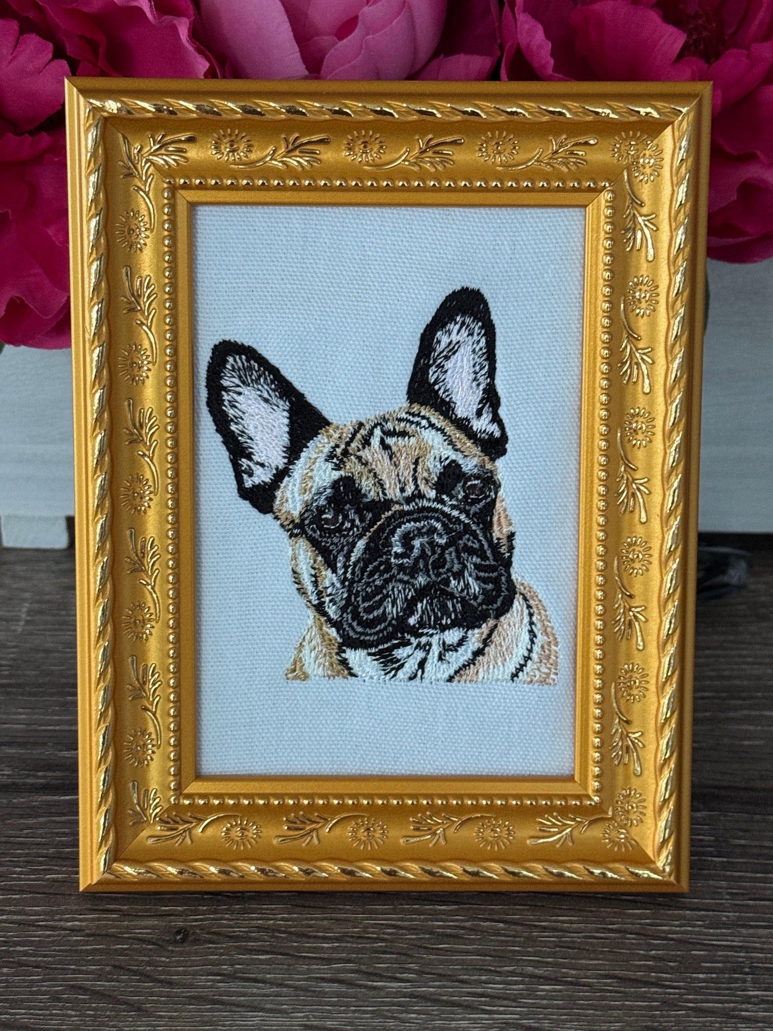 French Bulldog Machine Embroidered Art