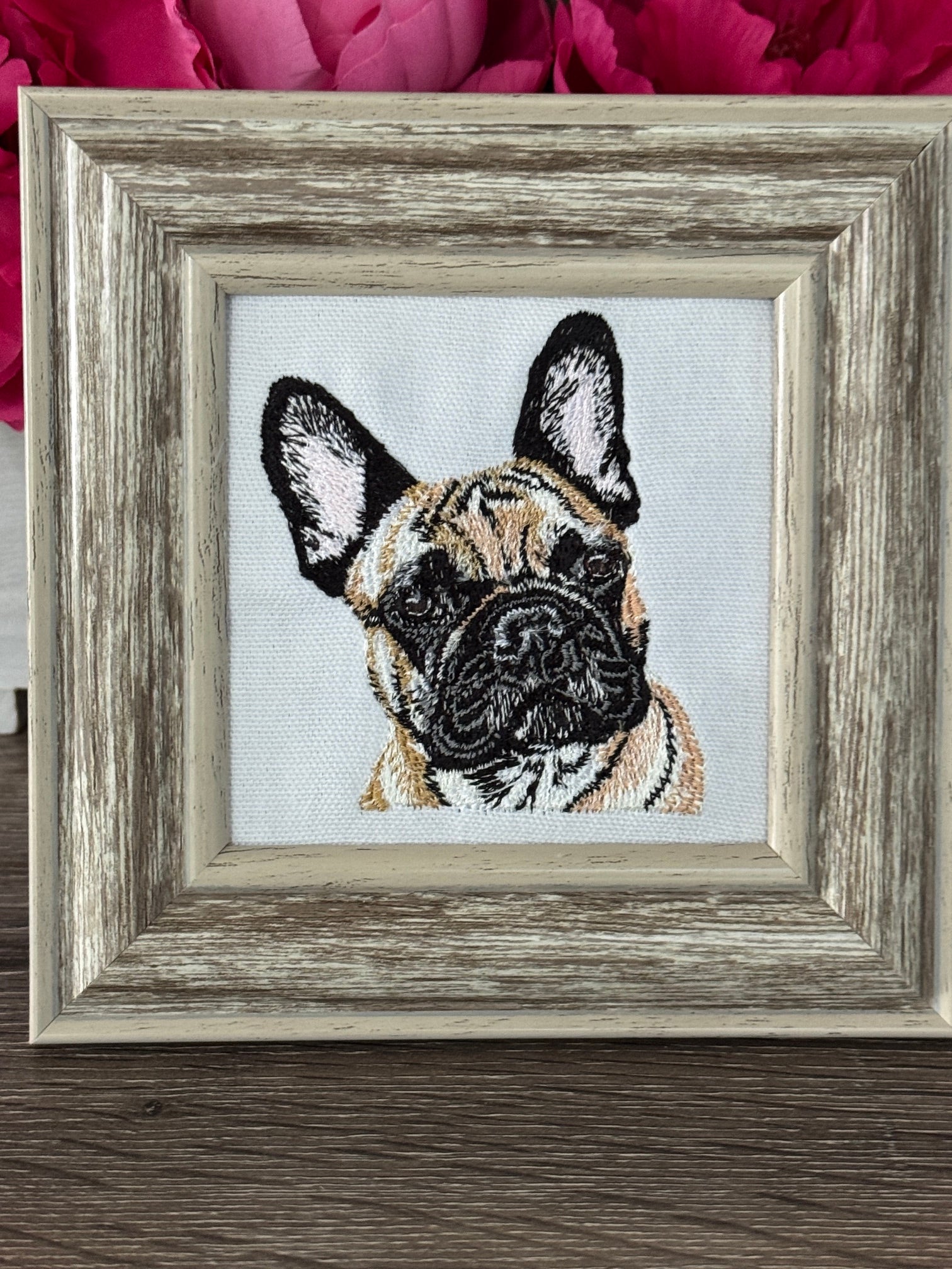 French Bulldog Machine Embroidered Art
