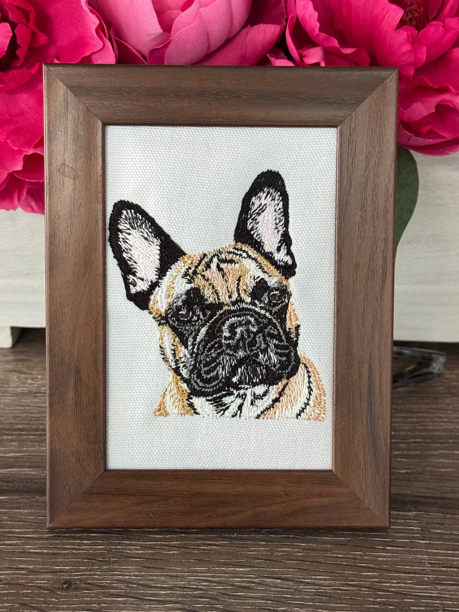 French Bulldog Machine Embroidered Art