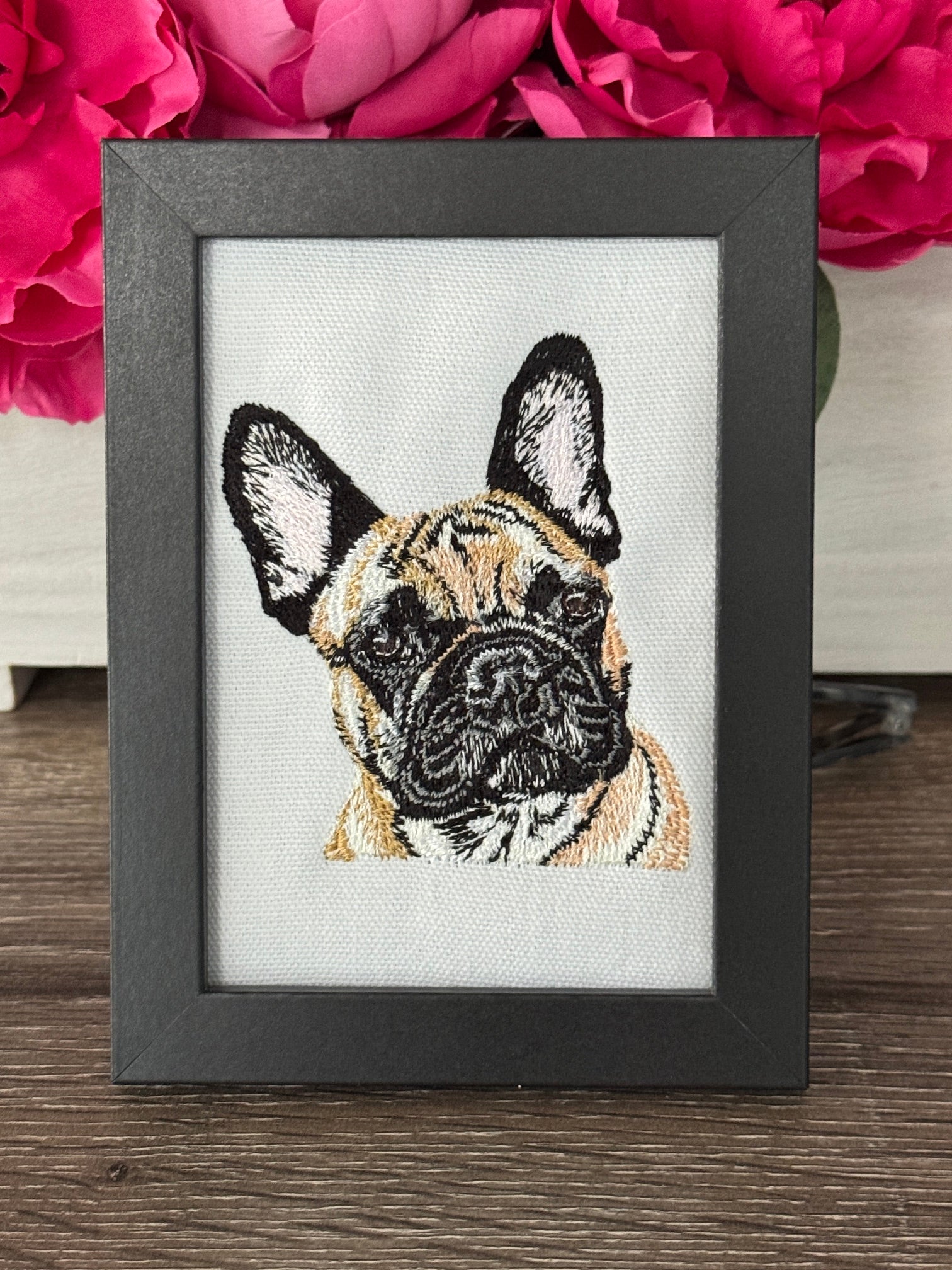 French Bulldog Machine Embroidered Art