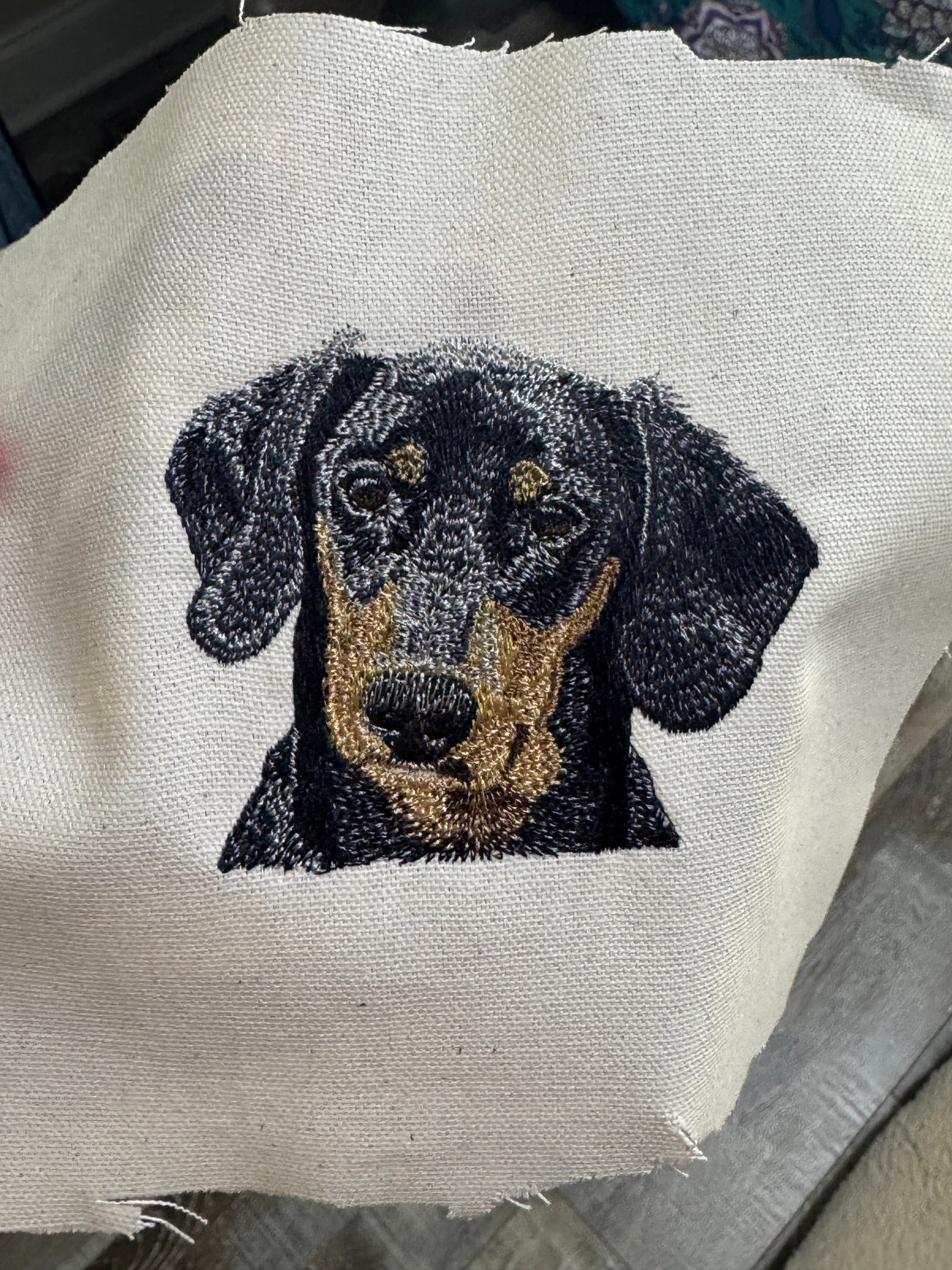 Dachshund Machine Embroidered Art | Framed Dog Breed Décor