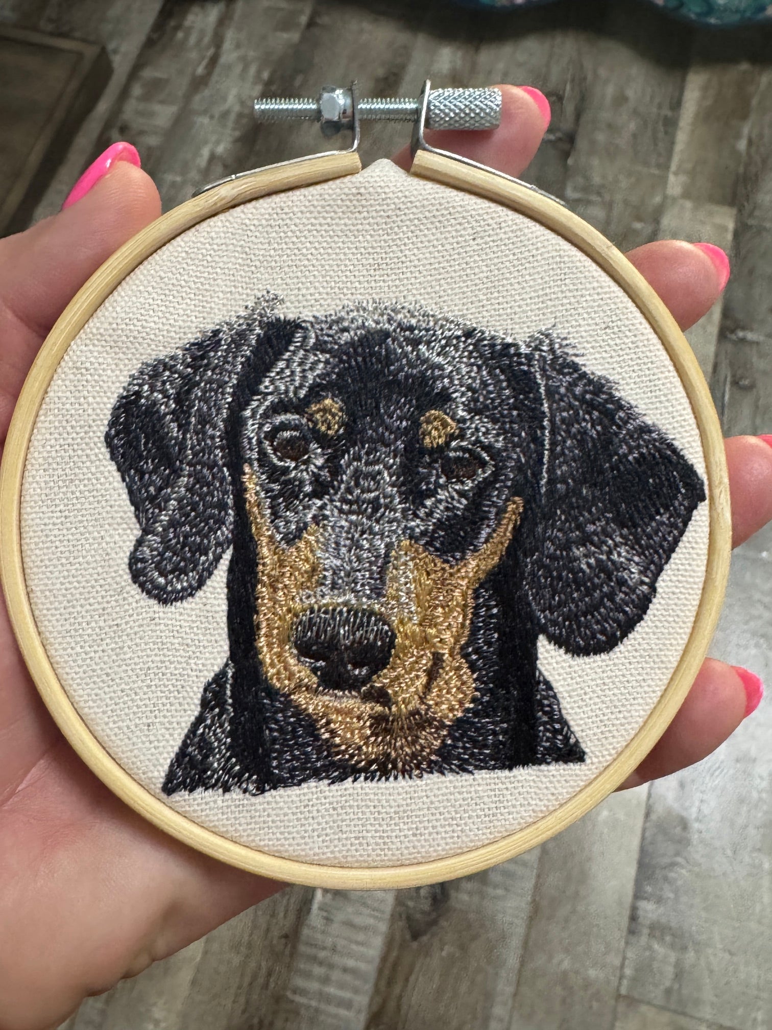 Dachshund Machine Embroidered Art | Framed Dog Breed Décor