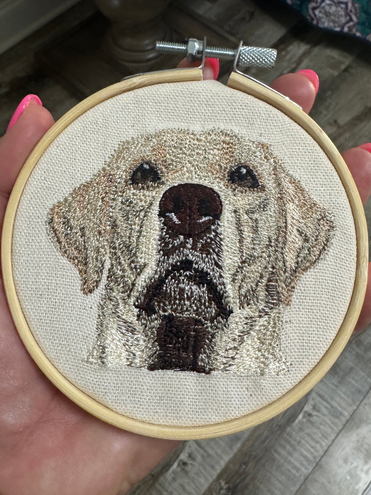 Yellow Labrador Retriever Machine Embroidered Art | Framed Dog Breed Décor
