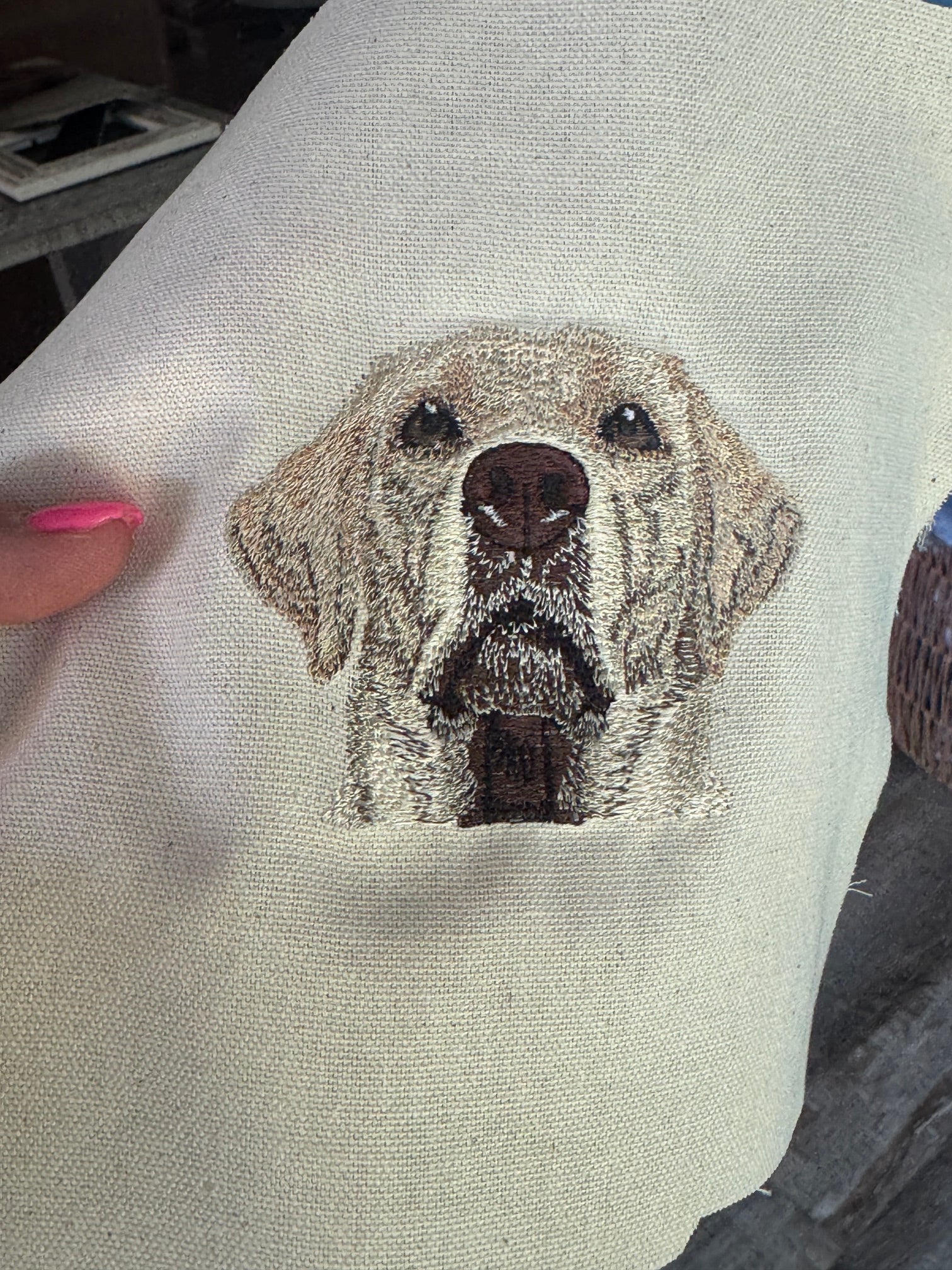 Yellow Labrador Retriever Machine Embroidered Art | Framed Dog Breed Décor