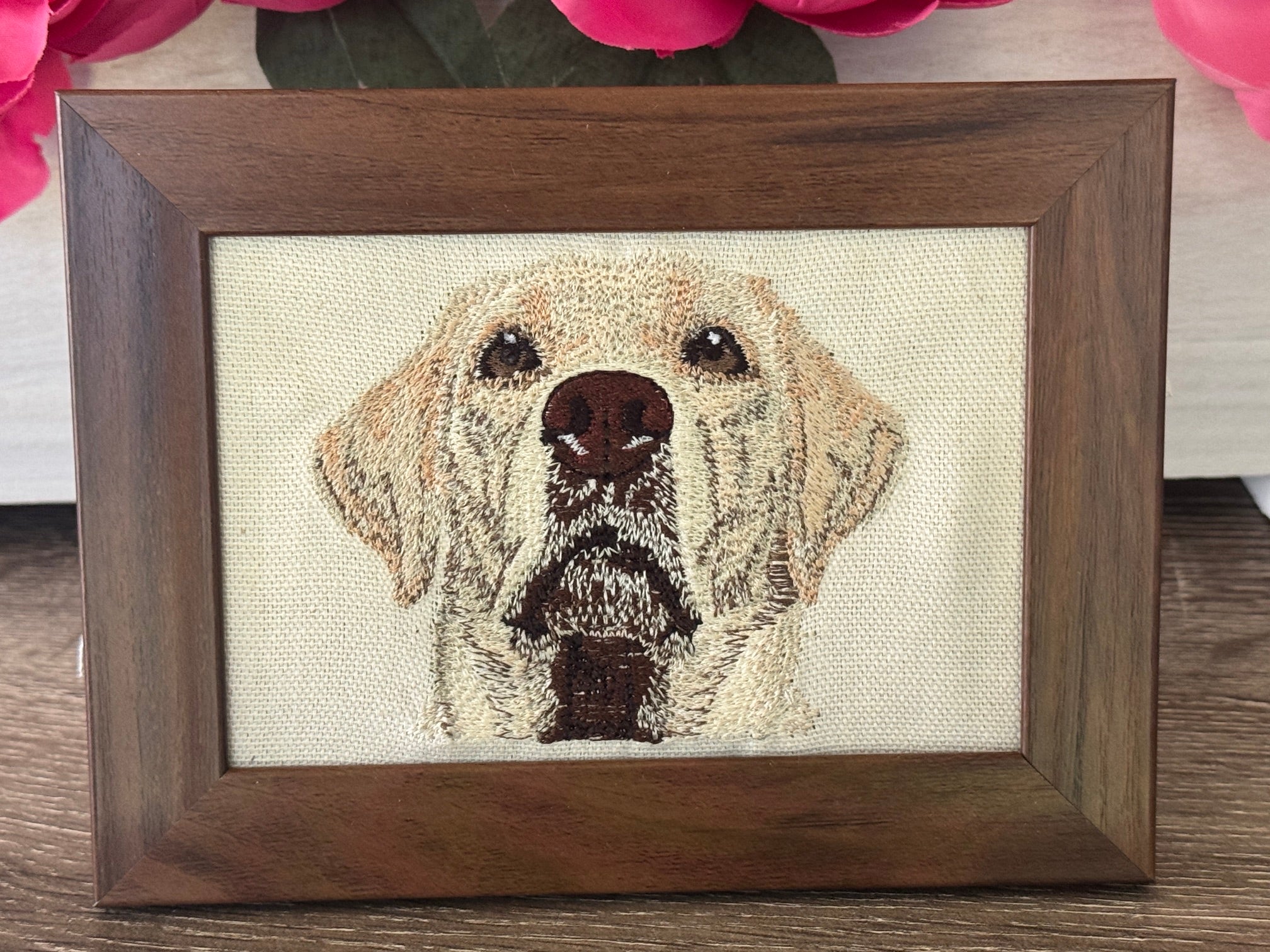Yellow Labrador Retriever Machine Embroidered Art | Framed Dog Breed Décor