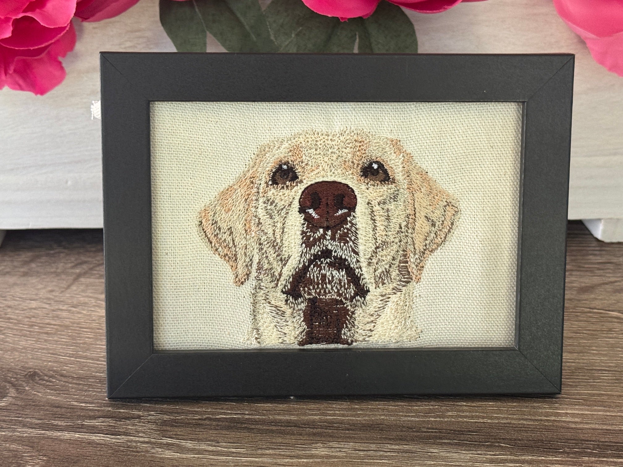 Yellow Labrador Retriever Machine Embroidered Art | Framed Dog Breed Décor