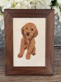 Goldendoodle Machine Embroidered Art | Framed Dog Breed Décor