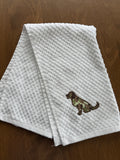 Labrador Retriever Camo Applique Embroidered Kitchen Towel