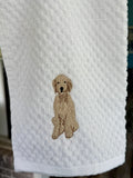 Poodle Doodle Machine Embroidered Kitchen Towel
