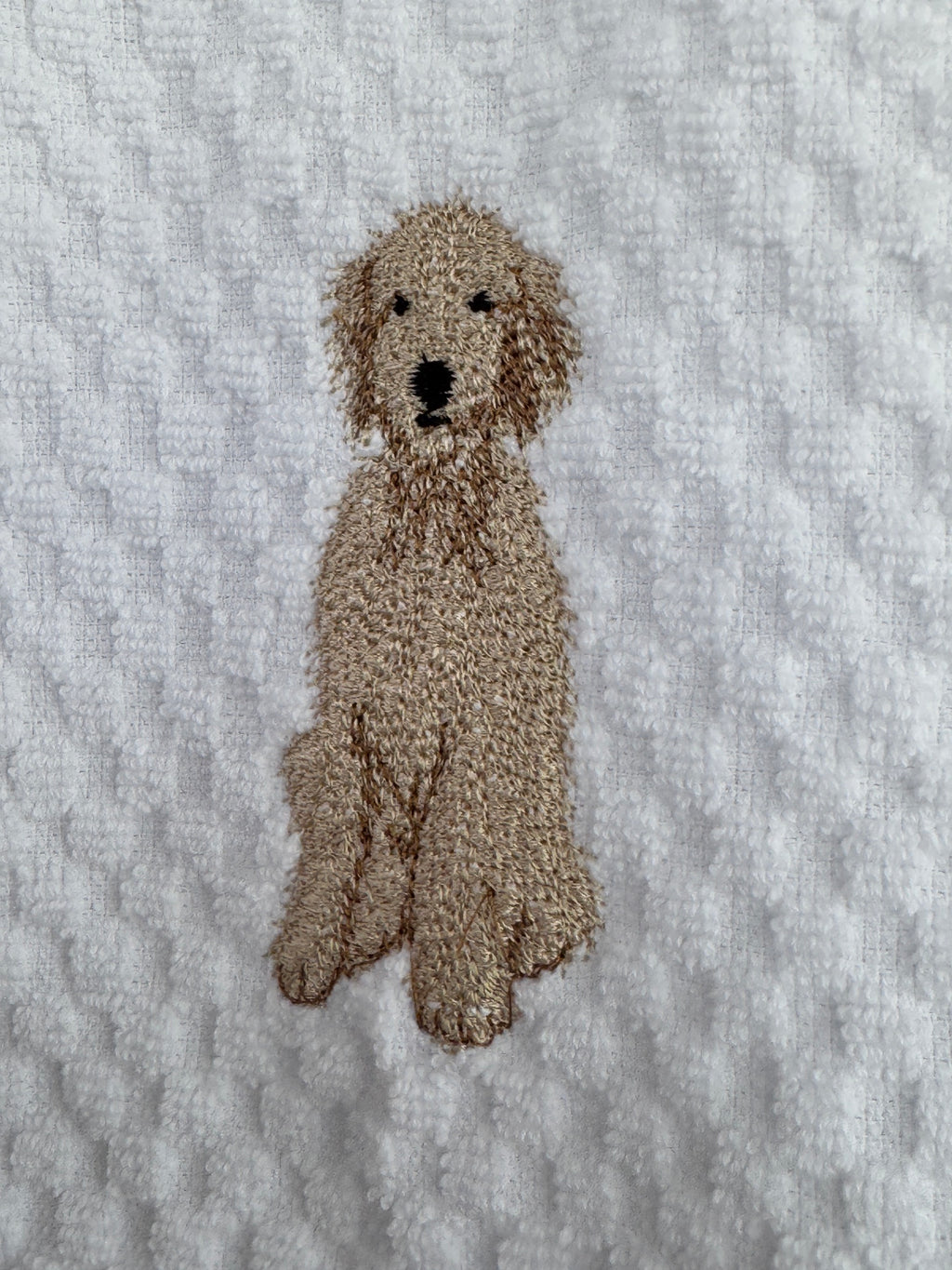 Poodle Doodle Machine Embroidered Kitchen Towel