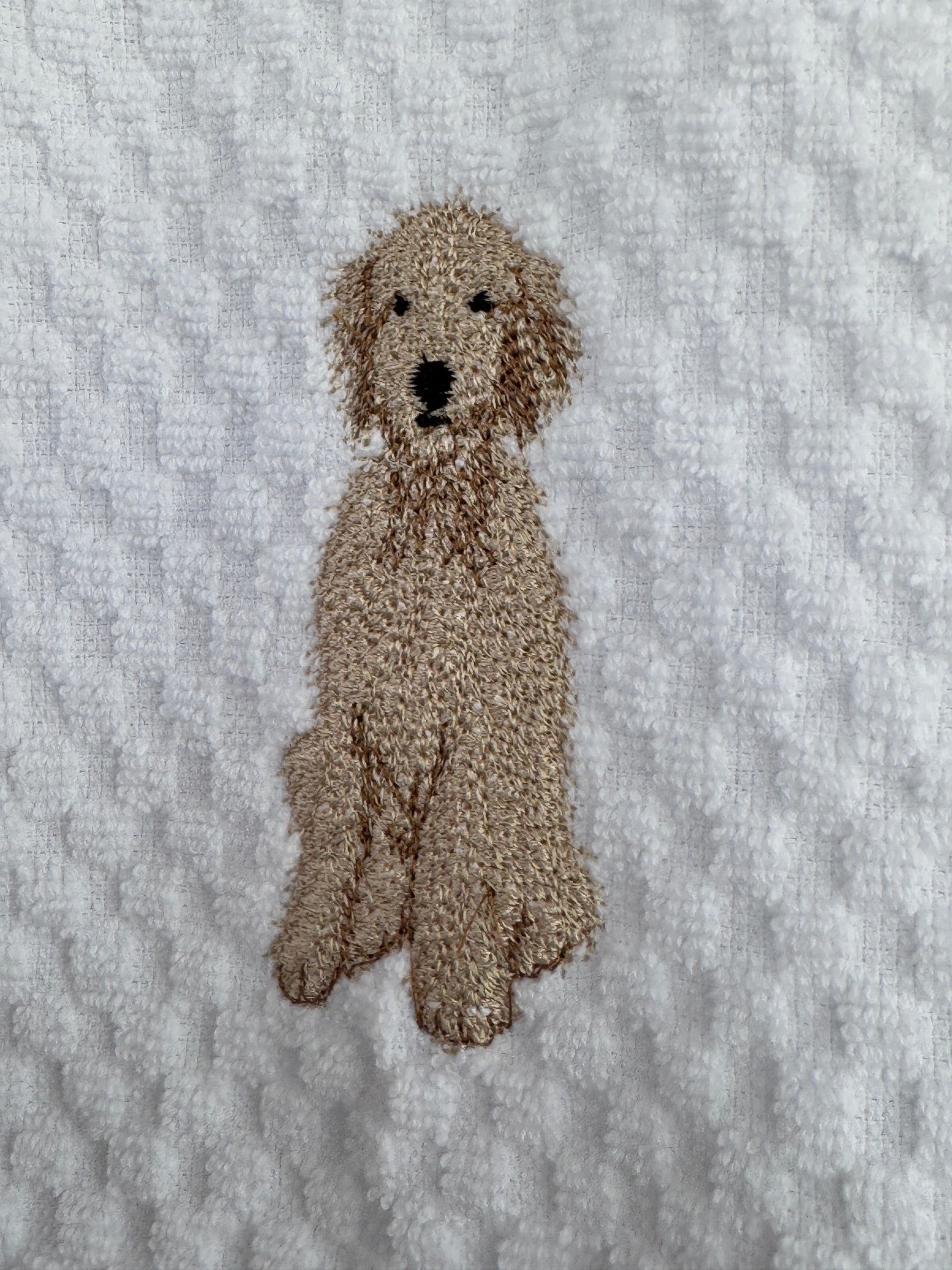 Poodle Doodle Machine Embroidered Kitchen Towel