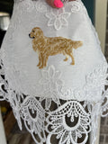 Golden Retriever Embroidered Doily