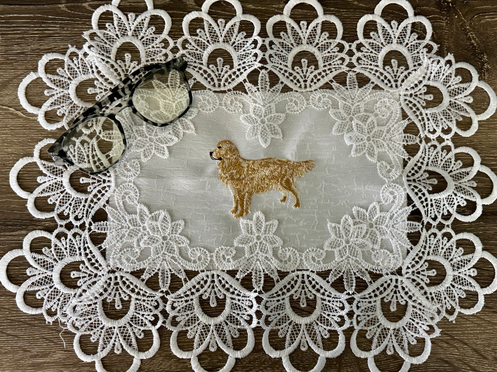 Golden Retriever Embroidered Doily